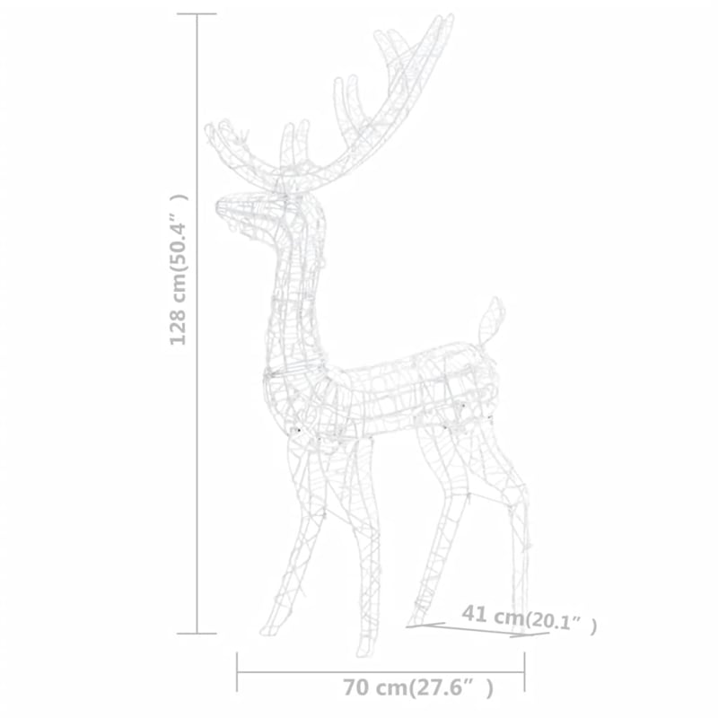 vidaXL Large Acrylic Reindeer Family in Cool White