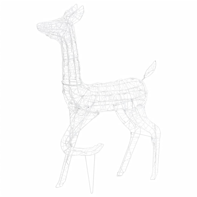 vidaXL Large Acrylic Reindeer Family in Cool White