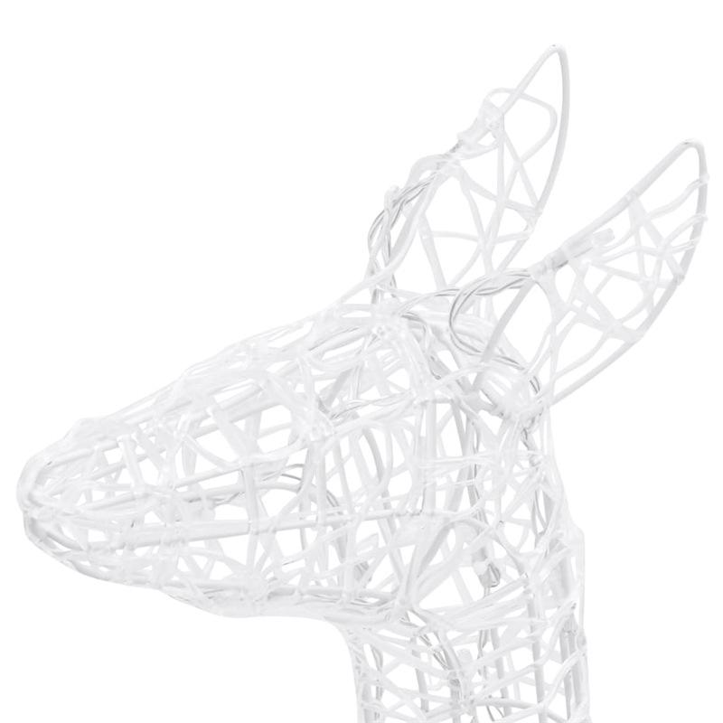 vidaXL Large Acrylic Reindeer Family in Cool White