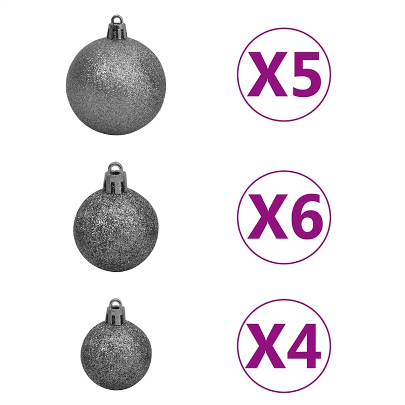 vidaXL Plastic Christmas Ball Set Shiny Various sizes in White (Set of 61)