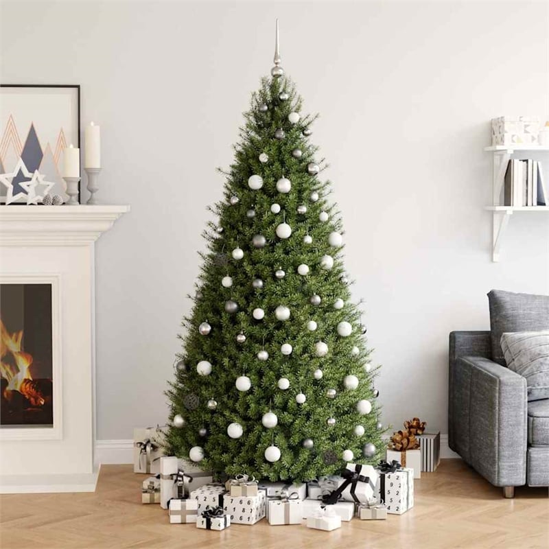 vidaXL Plastic Christmas Ball Set Shiny Various sizes in White (Set of 61)