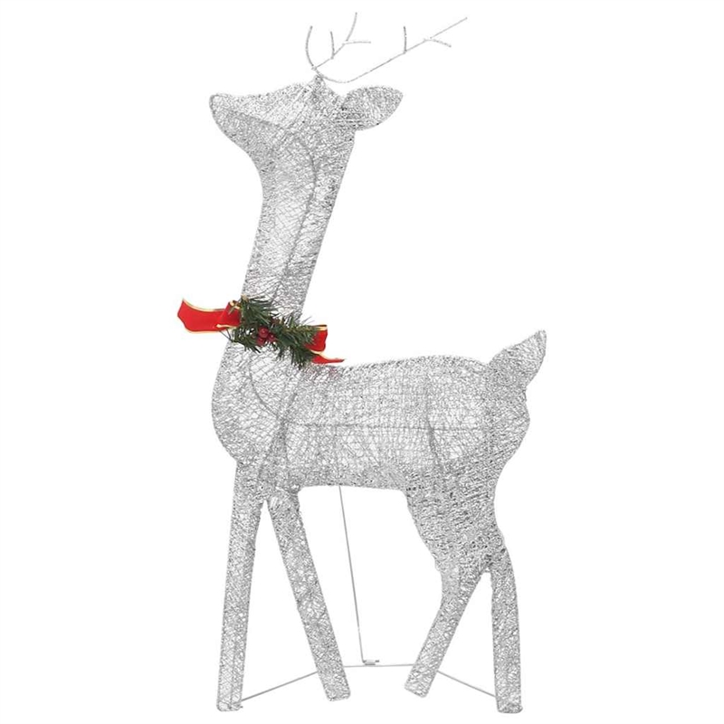 vidaXL Large Christmas Reindeer Family in Silver (Set of 3)