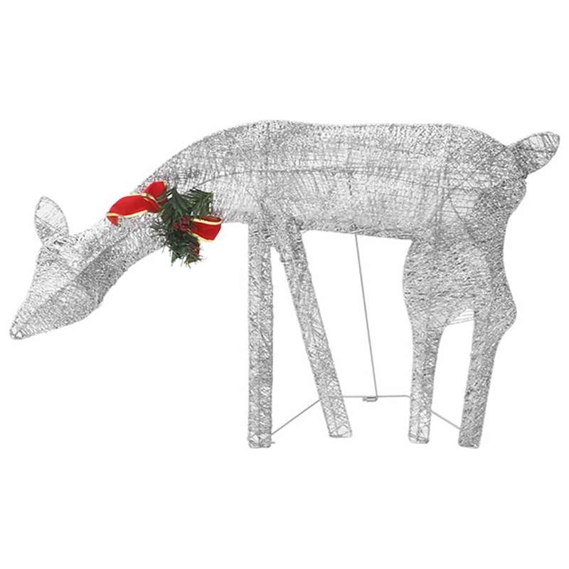 vidaXL Large Christmas Reindeer Family in Silver (Set of 3)