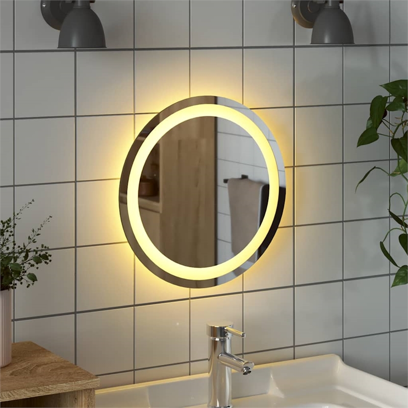 vidaXL Medium LED Bathroom Mirror in Transparent/Clear