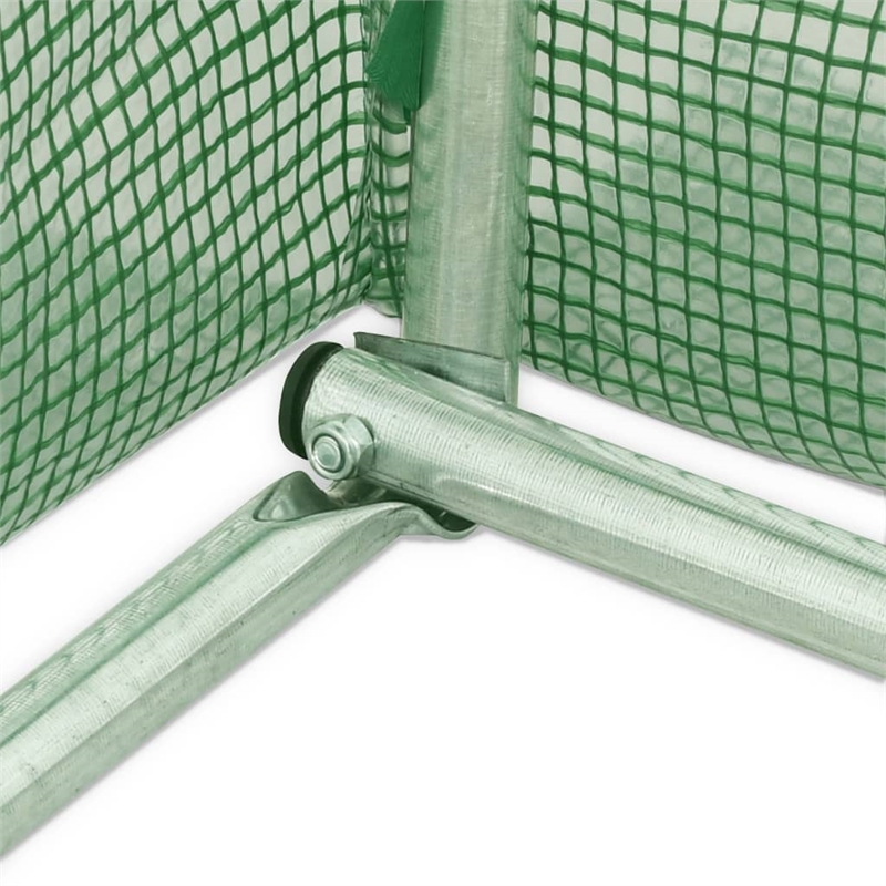vidaXL Galvanized Steel 48.4 Sqft Greenhouse in Green
