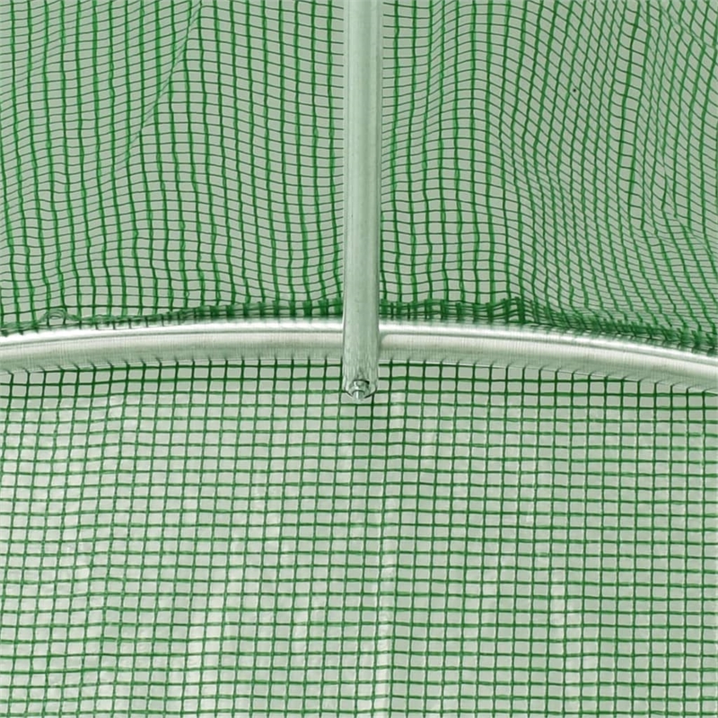 vidaXL Galvanized Steel 48.4 Sqft Greenhouse in Green