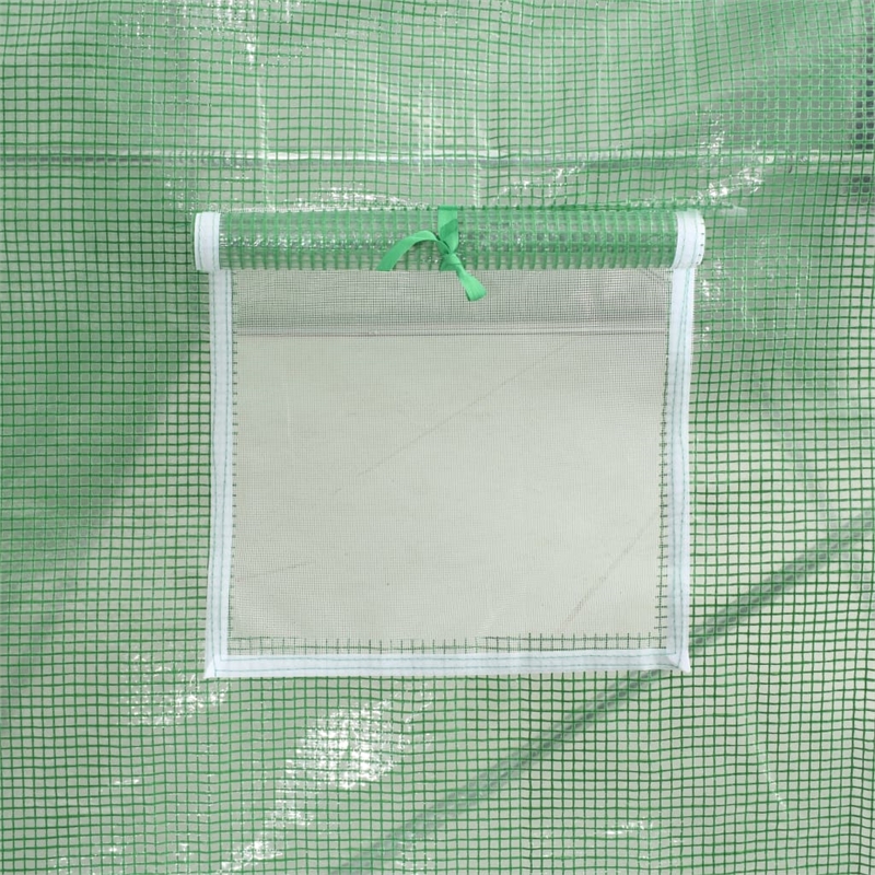 vidaXL Galvanized Steel 48.4 Sqft Greenhouse in Green
