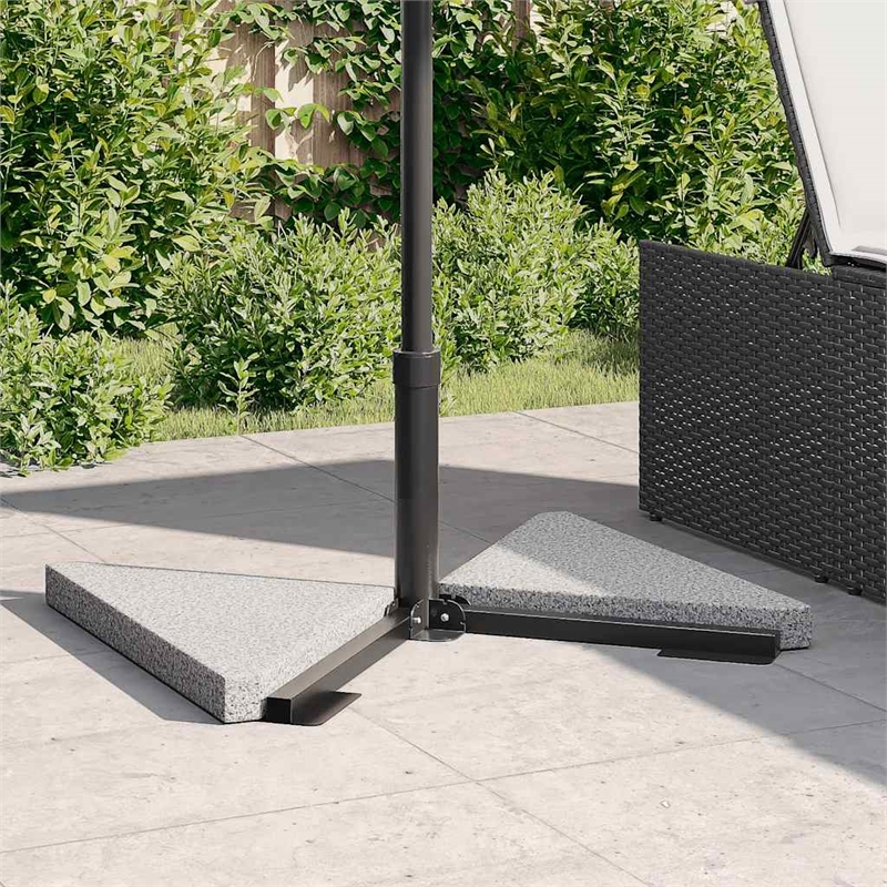 vidaXL Compact Granite Umbrella Weight Plate in Grey