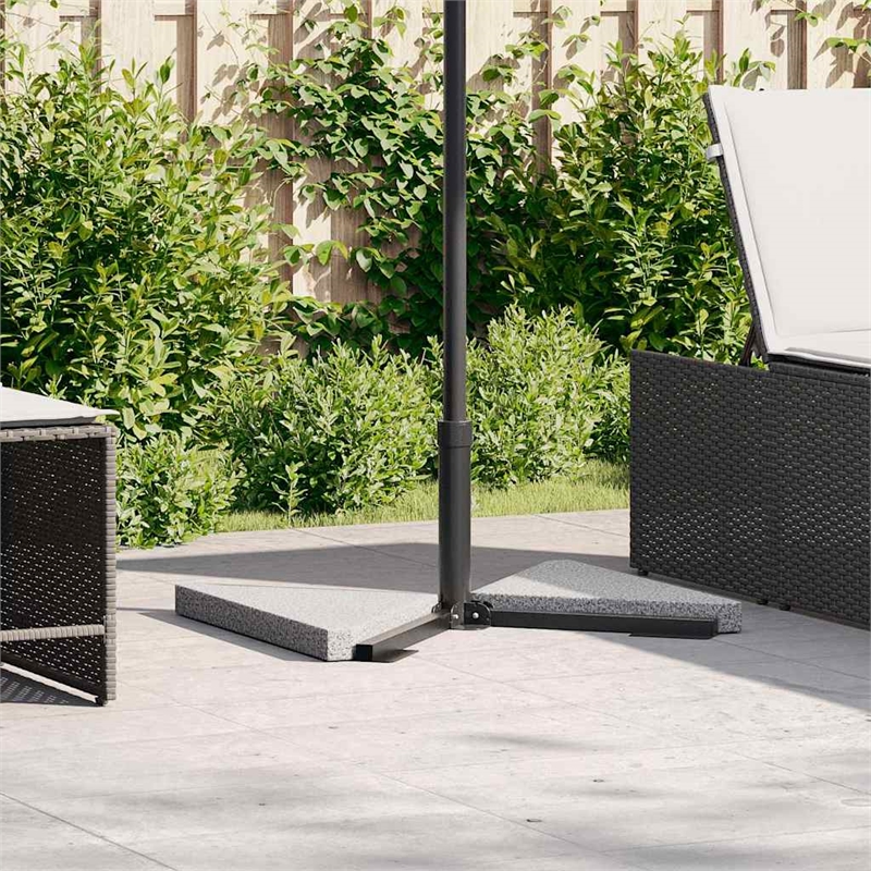 vidaXL Compact Granite Umbrella Weight Plate in Grey