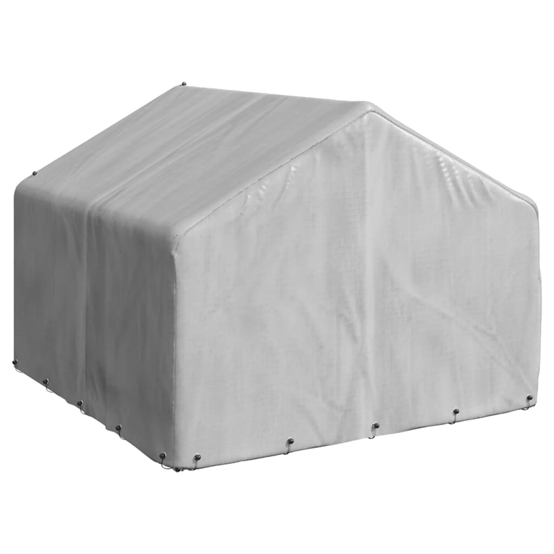 vidaXL Galvanized Steel Large Outdoor Dog Kennel in Silver
