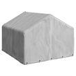 vidaXL Galvanized Steel Large Outdoor Dog Kennel in Silver