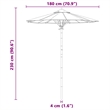 vidaXL Garden Parasol in Cream White