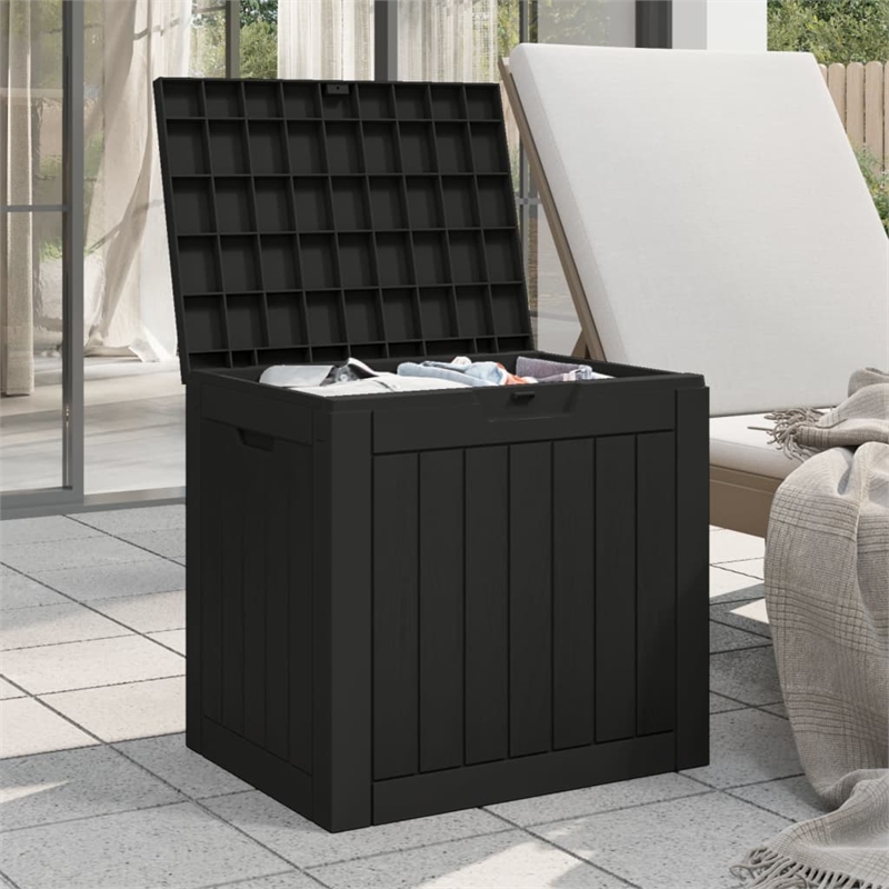 vidaXL Polypropylene Garden Storage Box in Black