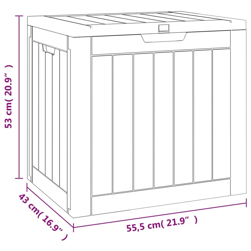vidaXL Polypropylene Garden Storage Box in Black