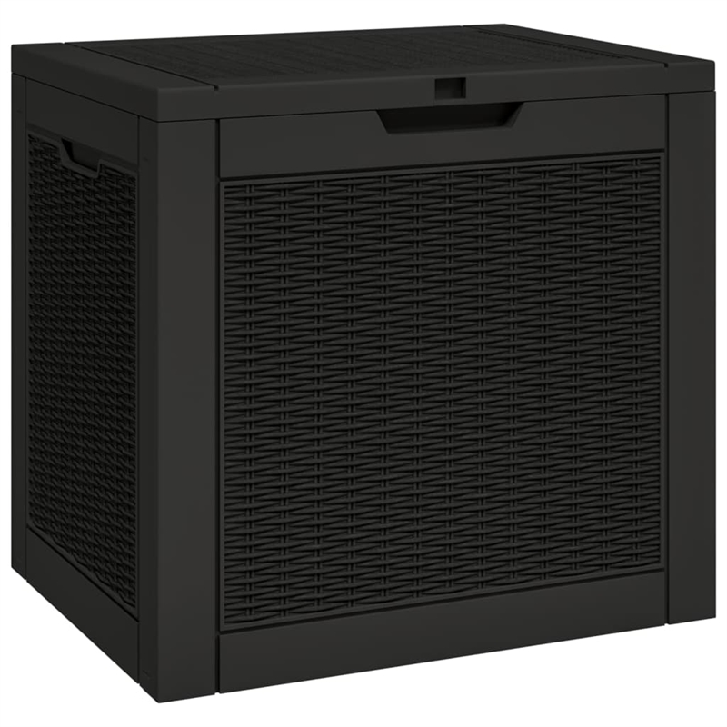 vidaXL 312. Gallon Polypropylene Garden Storage Box in Black