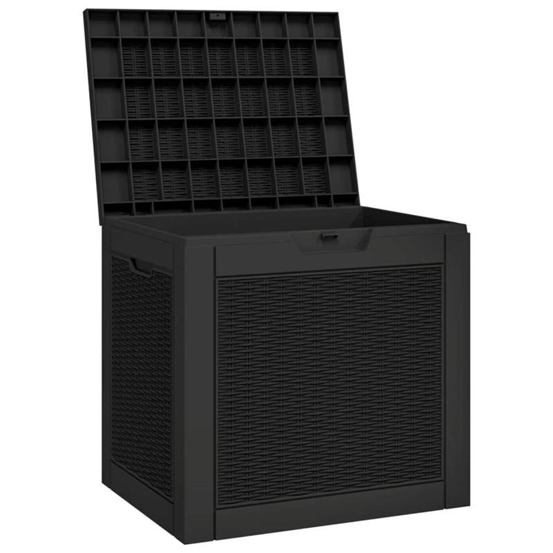 vidaXL 312. Gallon Polypropylene Garden Storage Box in Black