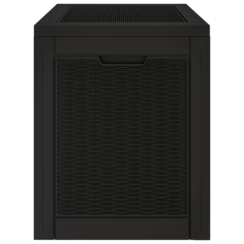 vidaXL 312. Gallon Polypropylene Garden Storage Box in Black