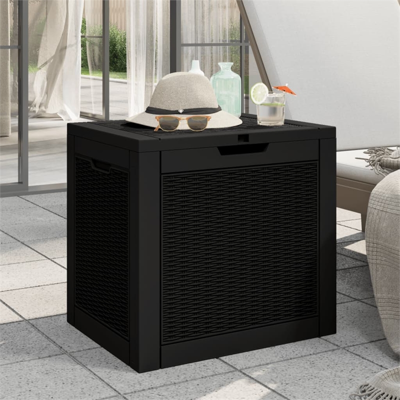 vidaXL 312. Gallon Polypropylene Garden Storage Box in Black