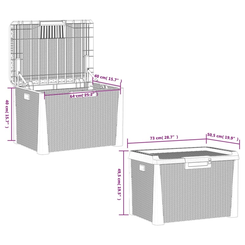 vidaXL Polypropylene Garden Storage Box in Brown