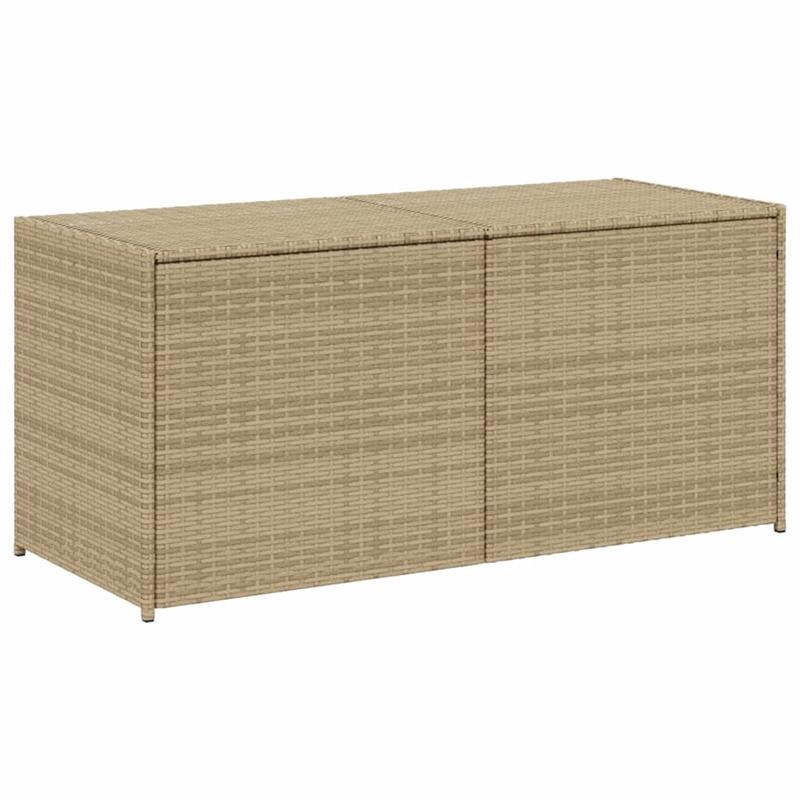 vidaXL 74.4 Gal PE Rattan Garden Storage Box in Mix Beige