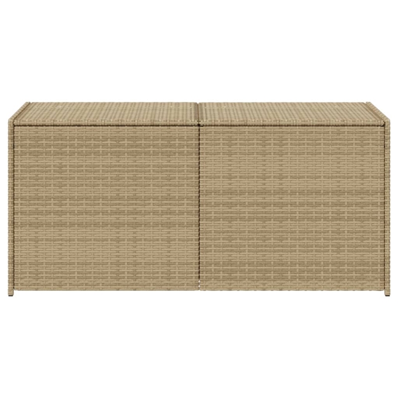 vidaXL 74.4 Gal PE Rattan Garden Storage Box in Mix Beige
