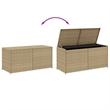 vidaXL 74.4 Gal PE Rattan Garden Storage Box in Mix Beige