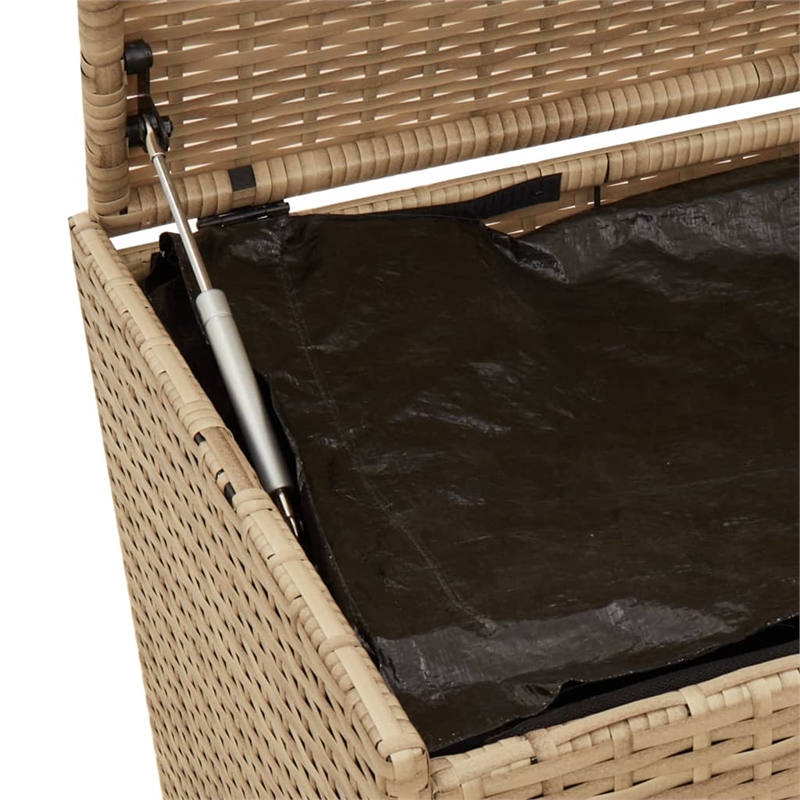 vidaXL 74.4 Gal PE Rattan Garden Storage Box in Mix Beige