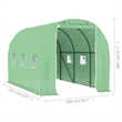 vidaXL Galvanized Steel Greenhouse in Green Polyethylene