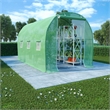 vidaXL Galvanized Steel Greenhouse in Green Polyethylene
