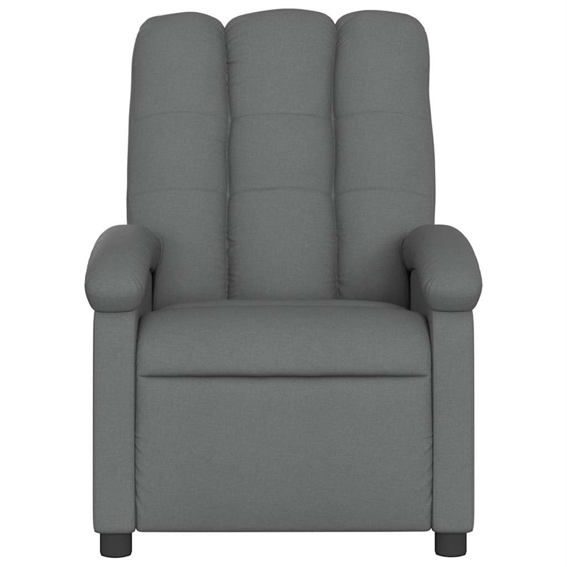 vidaXL Polyester Plywood Medium Massage Recliner Chair in Dark Grey