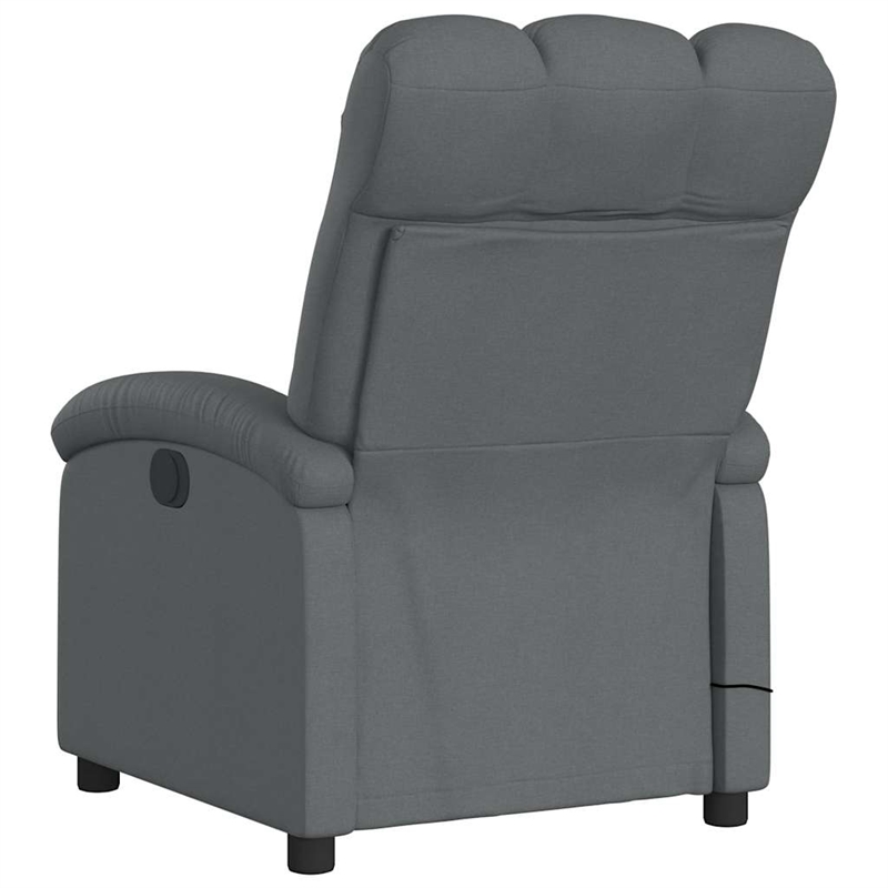 vidaXL Polyester Plywood Medium Massage Recliner Chair in Dark Grey