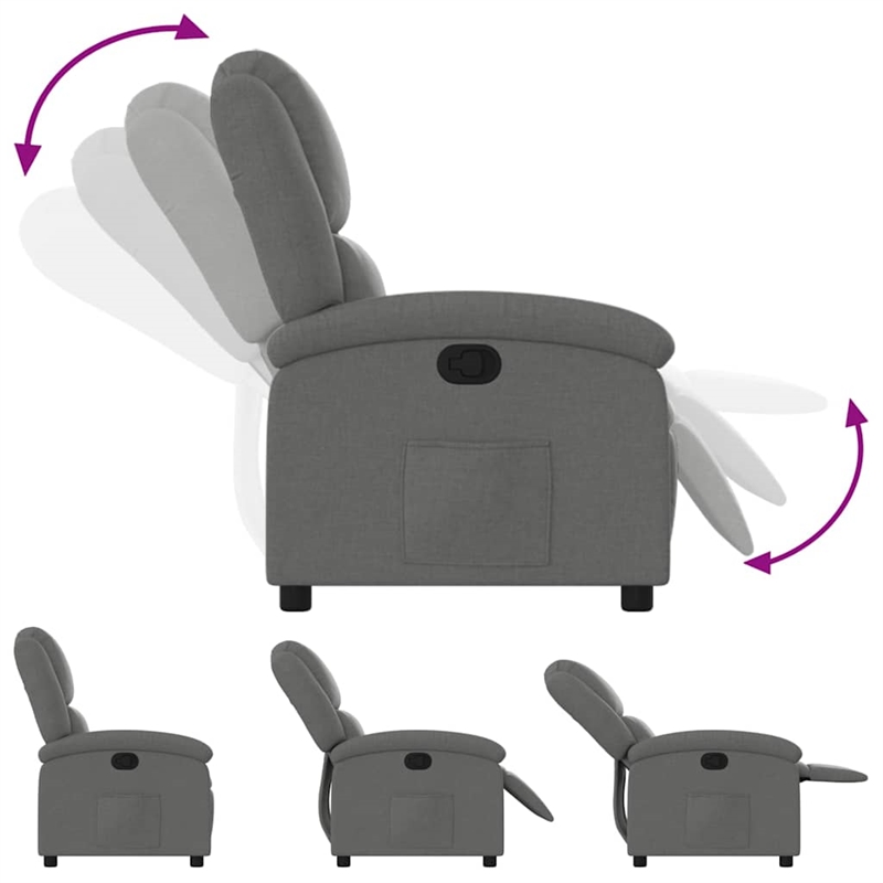vidaXL Fabric Recliner Chair in Dark Grey
