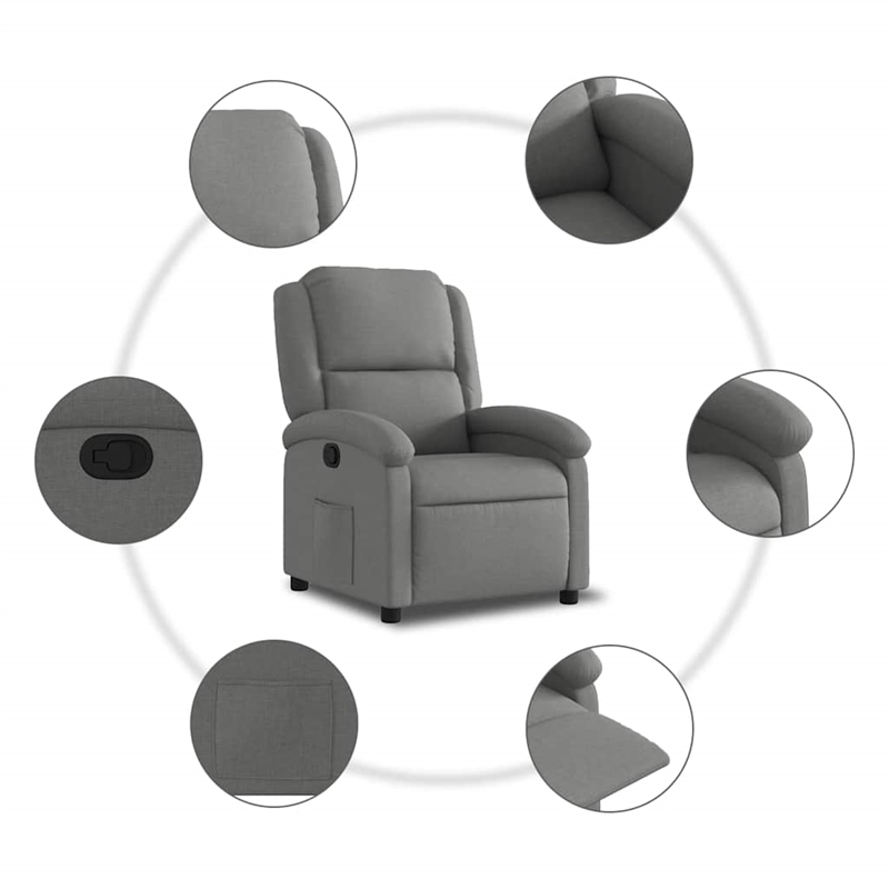 vidaXL Fabric Recliner Chair in Dark Grey