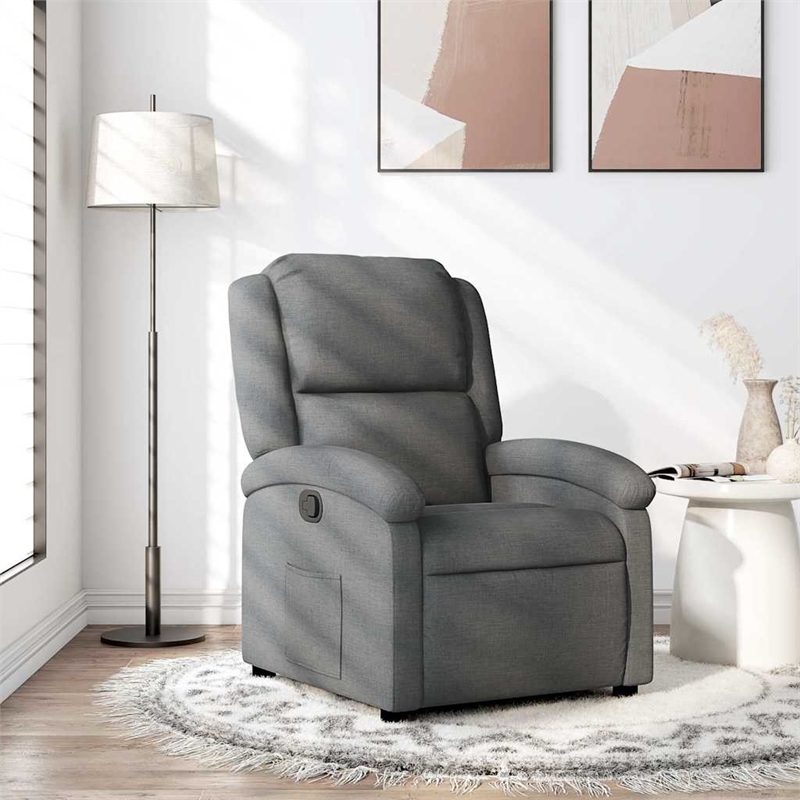 vidaXL Fabric Recliner Chair in Dark Grey