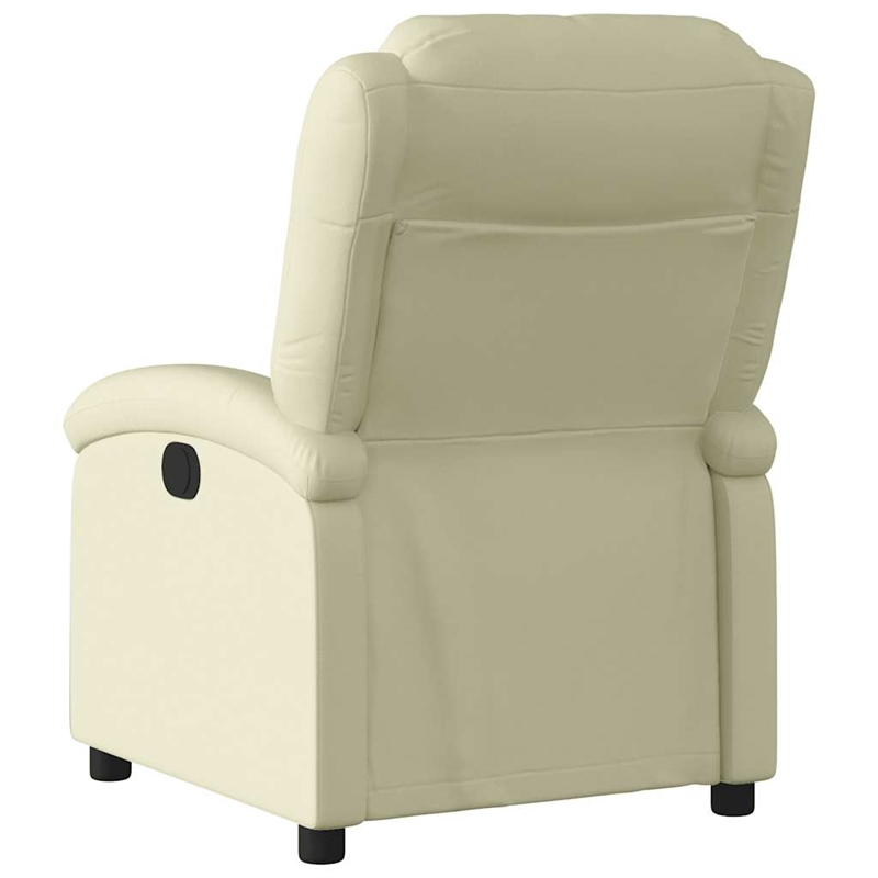 vidaXL Leather Wooden in  Recliner Chair in Cream