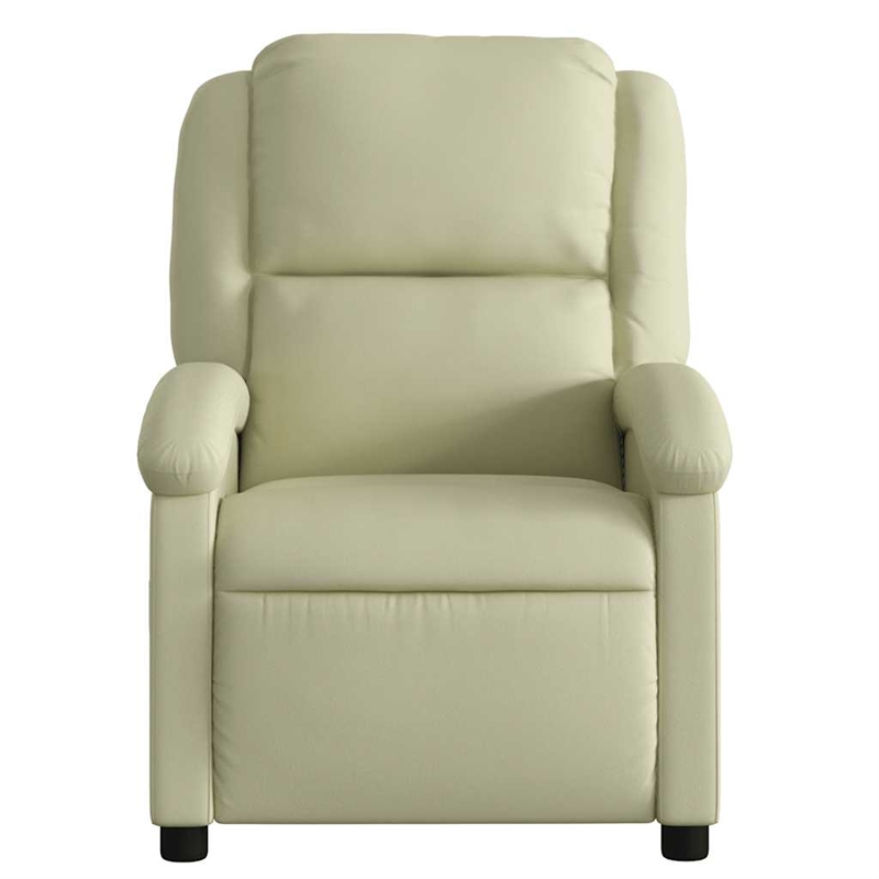 vidaXL Leather Wooden in  Recliner Chair in Cream