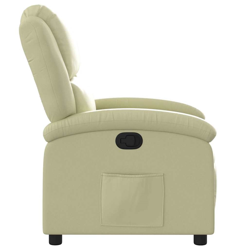 vidaXL Leather Wooden in  Recliner Chair in Cream