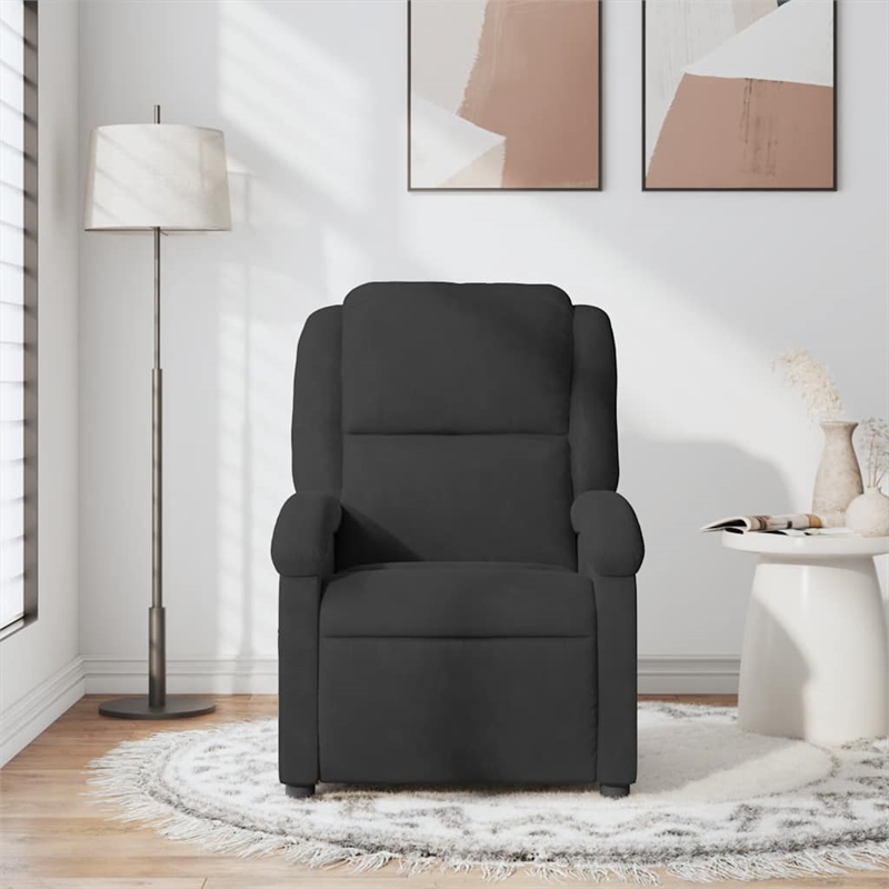 vidaXL Velvet Massage Recliner Chair in Black