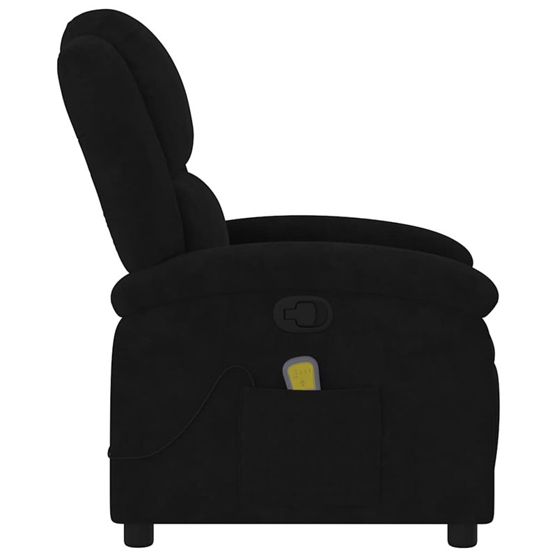 vidaXL Velvet Massage Recliner Chair in Black