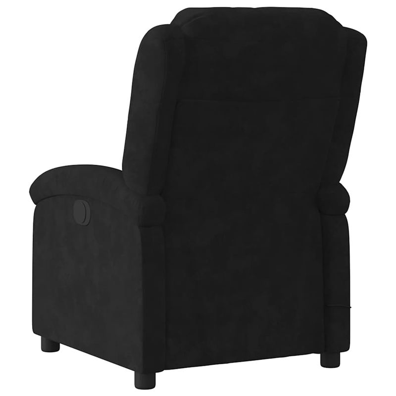 vidaXL Velvet Massage Recliner Chair in Black