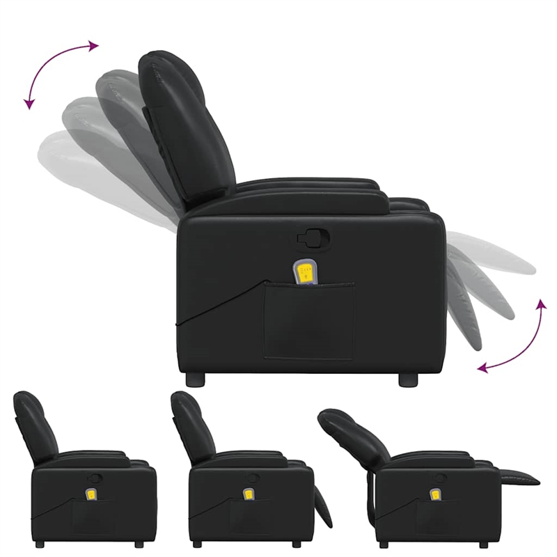 vidaXL Massage Recliner Chair in Black