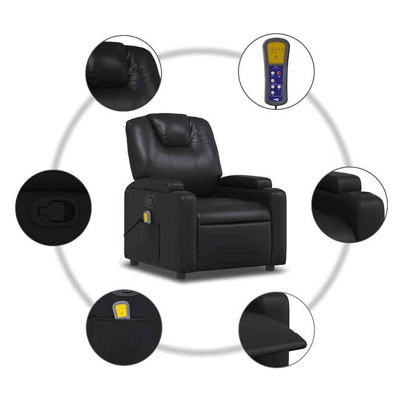 vidaXL Massage Recliner Chair in Black