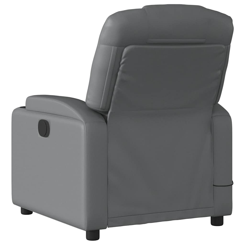 vidaXL Faux Leather Massage Recliner Chair in Grey