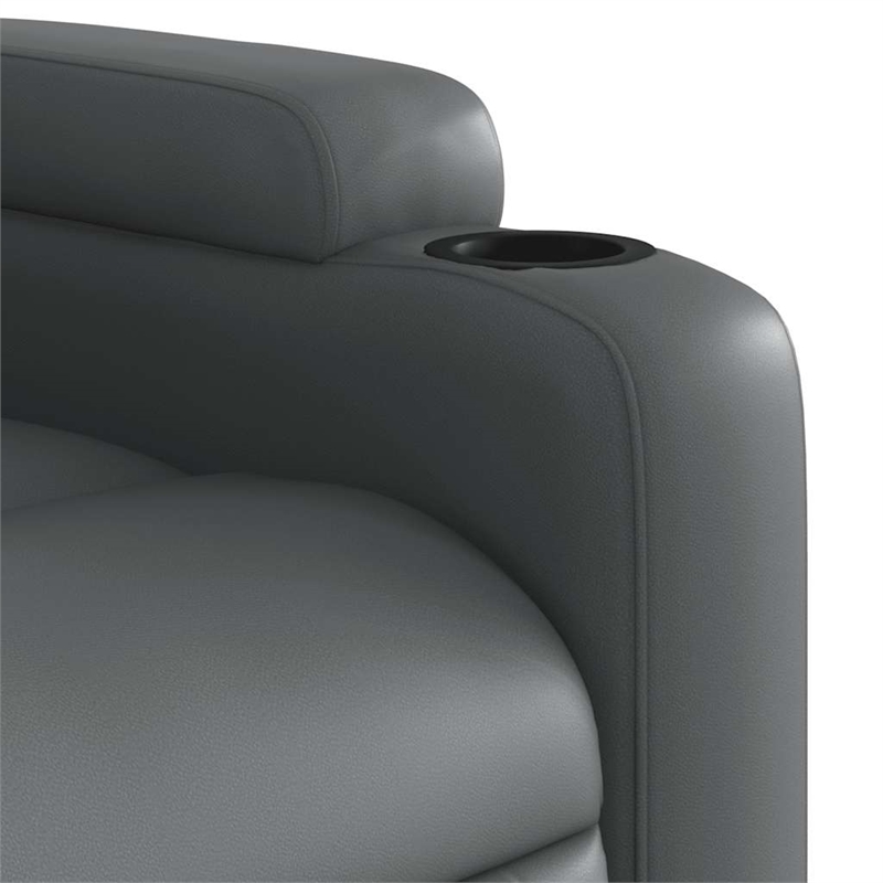 vidaXL Faux Leather Massage Recliner Chair in Grey