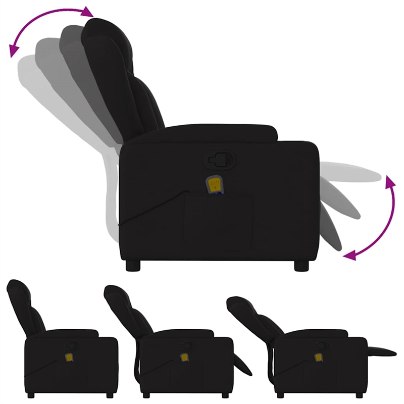 vidaXL Massage Recliner Chair in Black