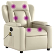 vidaXL Faux Leather Massage Recliner Chair in Cream