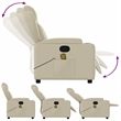 vidaXL Faux Leather Massage Recliner Chair in Cream
