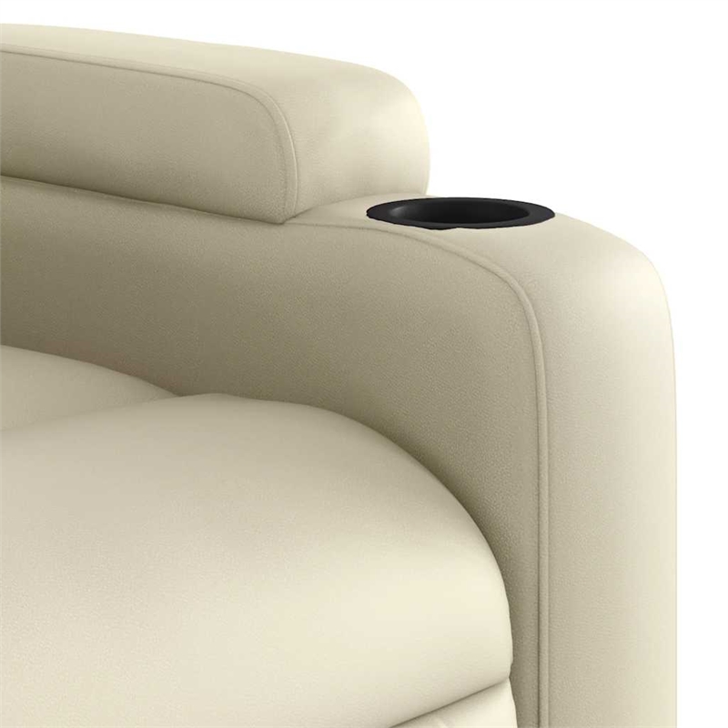 vidaXL Faux Leather Massage Recliner Chair in Cream