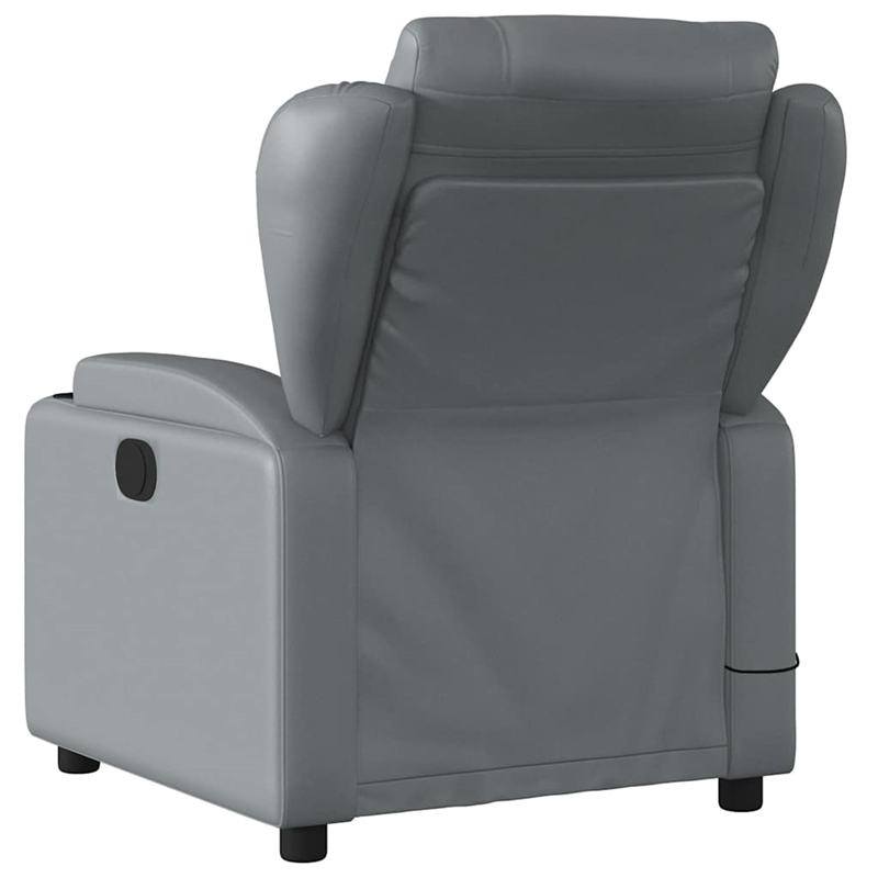 vidaXL Faux Leather Massage Recliner Chair in Grey