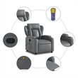 vidaXL Faux Leather Massage Recliner Chair in Grey